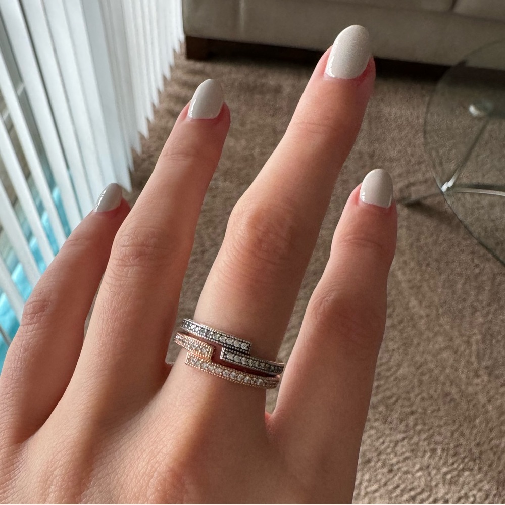 Pandora Pave Signature Interlocking Rings - image 1